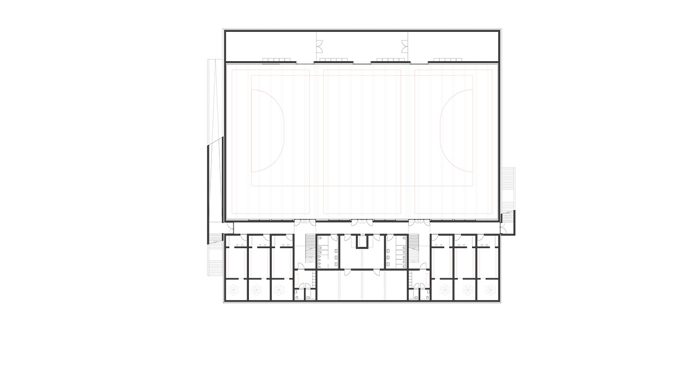 buan architekten – Wettbewerb Schulanlage Chilefeld Dagmersellen – Grundriss Untergeschoss