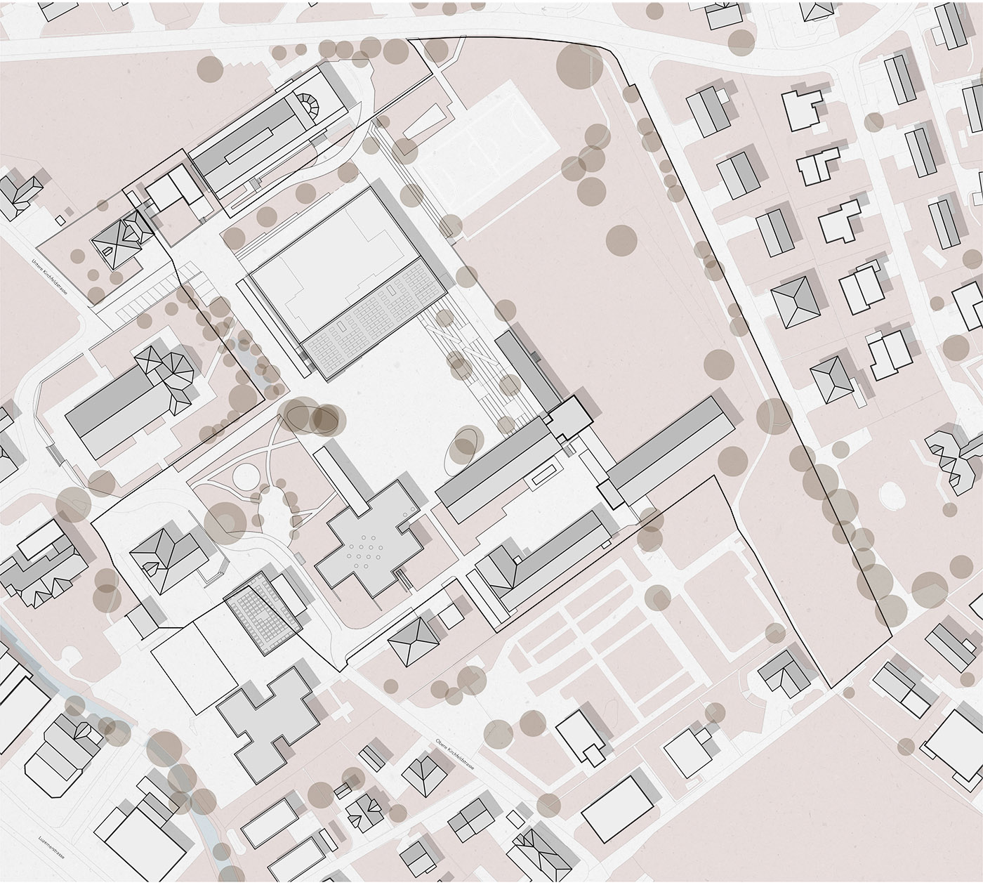 buan architekten – Wettbewerb Schulanlage Chilefeld Dagmersellen – Situation