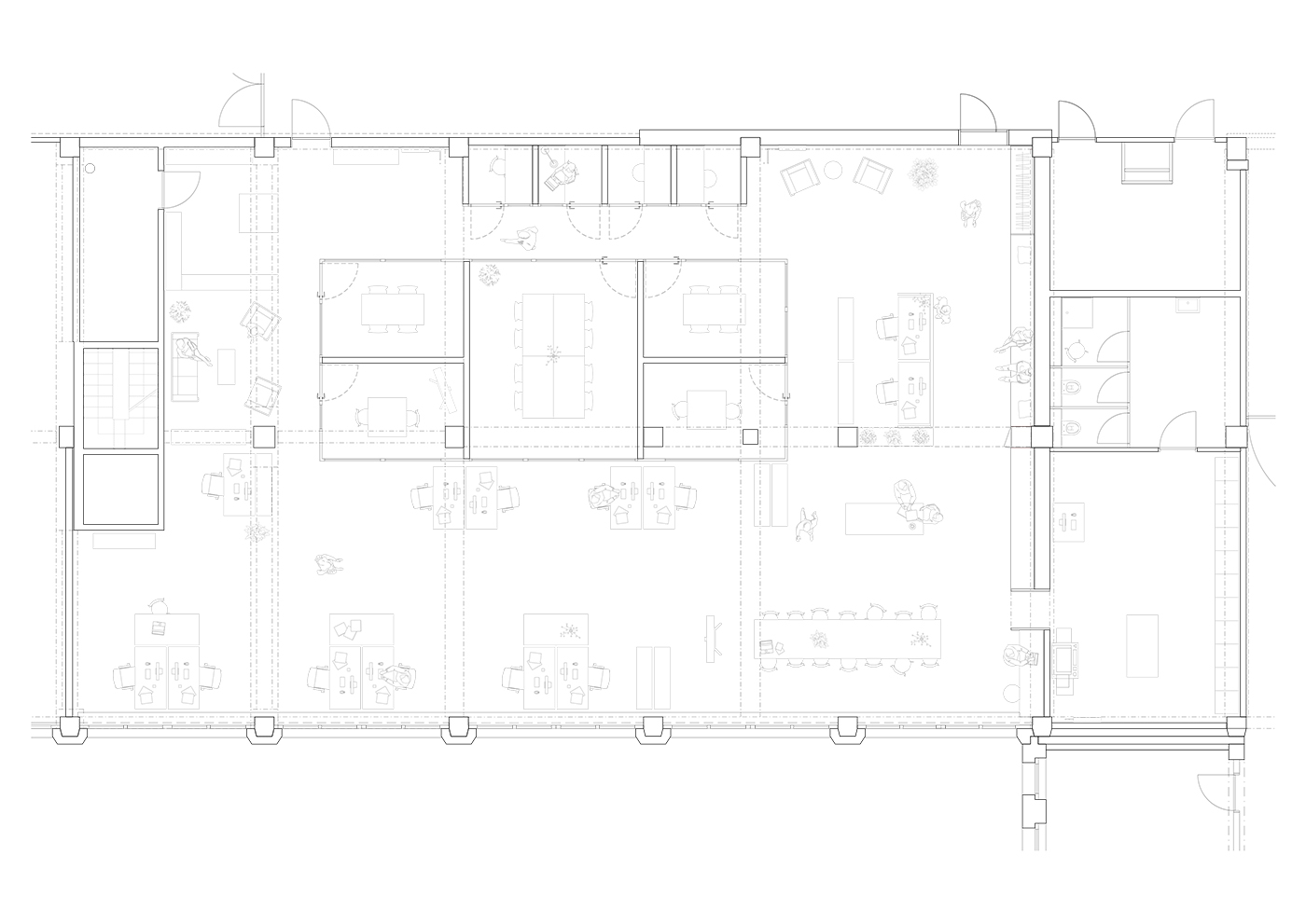 buan architekten - Bueroausbau Emmenbruecke - Grundriss