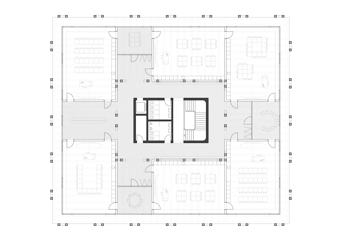 buan architekten - Ersatzneubau Schulhaus Zentrum Diessenhofen - Grundriss Dachgeschoss
