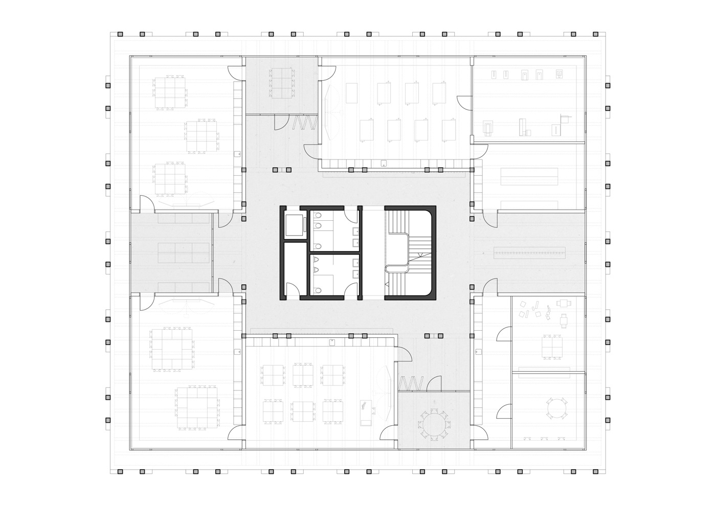 buan architekten - Ersatzneubau Schulhaus Zentrum Diessenhofen - Grundriss Obergeschoss