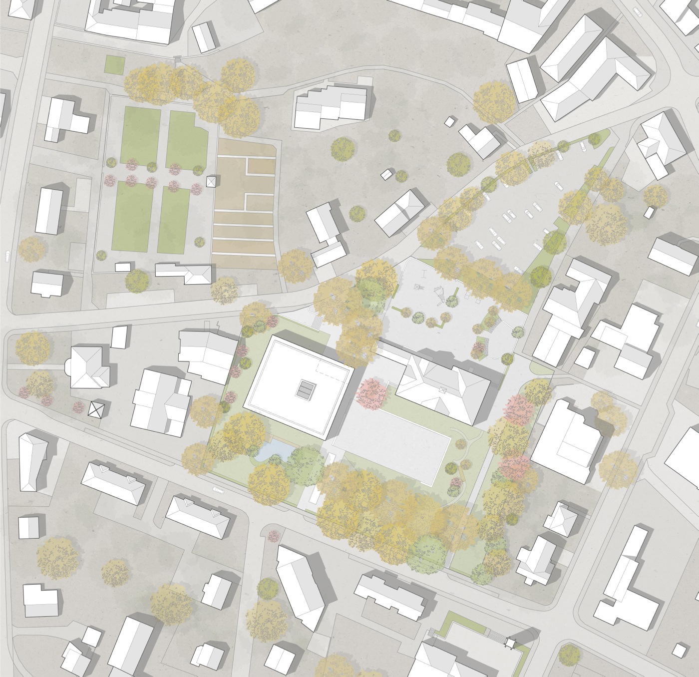 buan architekten - Ersatzneubau Schulhaus Zentrum Diessenhofen - Situation