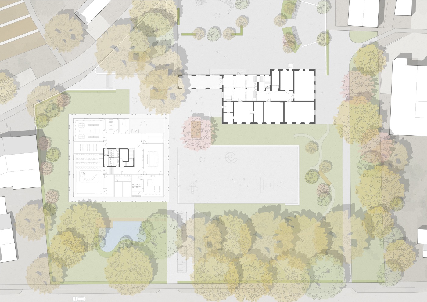 buan architekten - Ersatzneubau Schulhaus Zentrum Diessenhofen - Umgebungsgestaltung