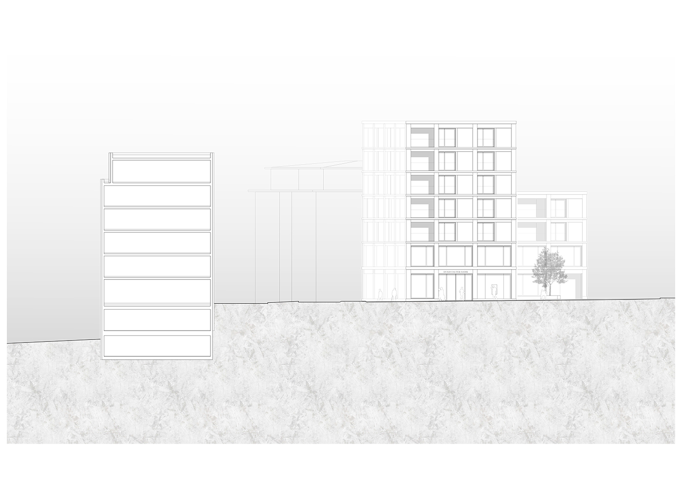buan architekten – Studienauftrag Kanzlei-Kreisel Emmenbruecke – Ansicht Nordwest