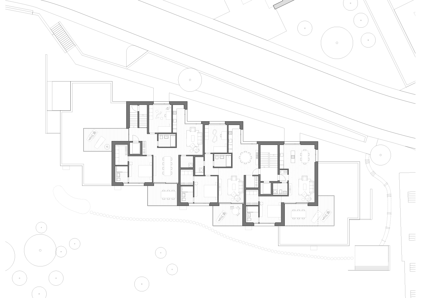 buan architekten – Neubau Wohnhaus Waldweg Luzern – Grundriss Attikageschoss