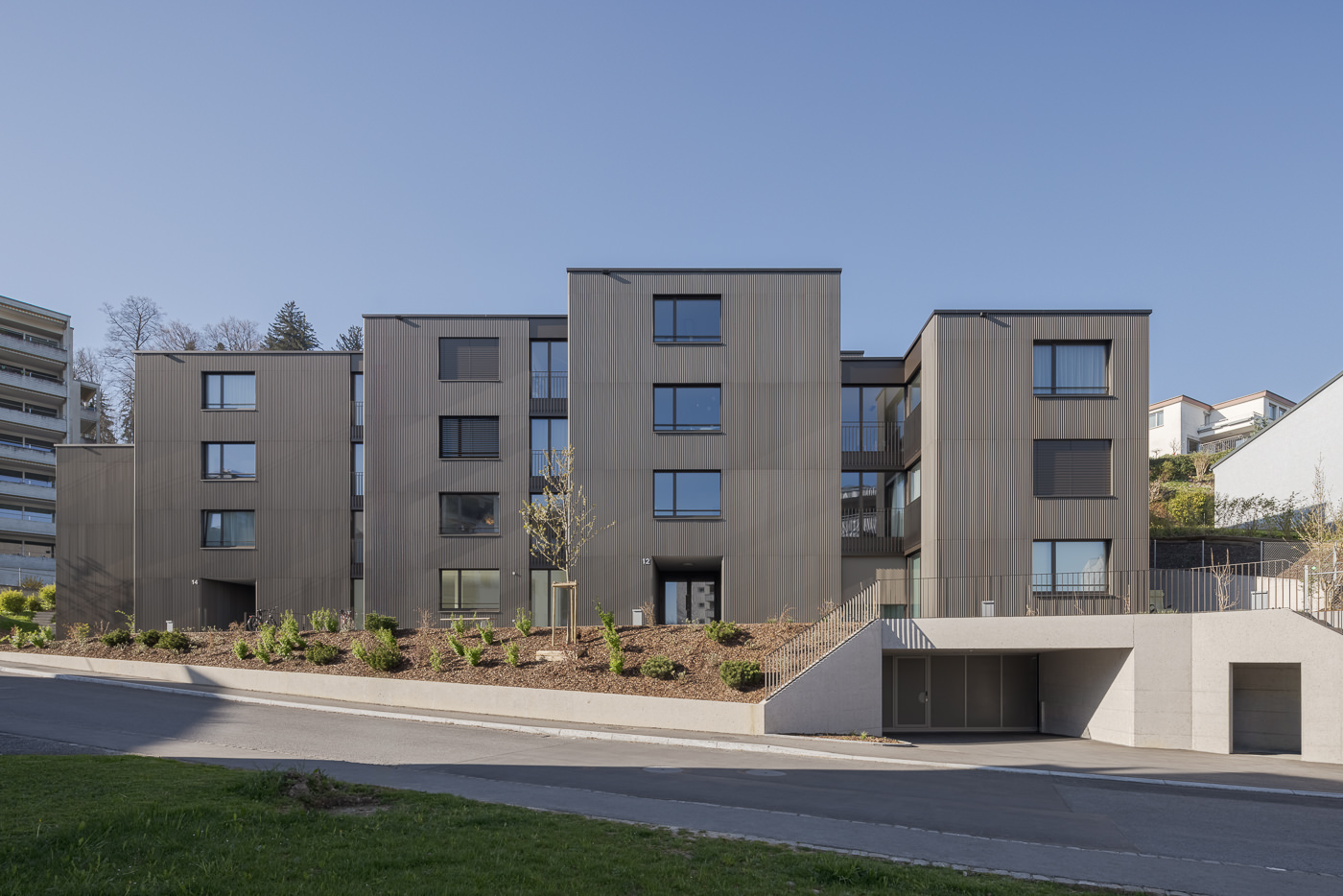 buan architekten – Neubau Wohnhaus Waldweg Luzern – Nordfassade 1