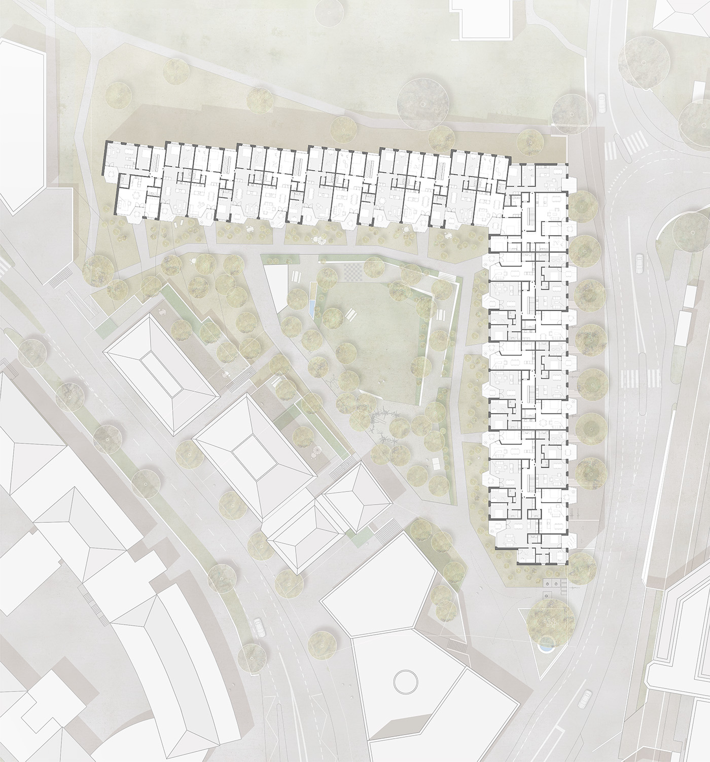 buan architekten – Studienauftrag Sonne Emmenbruecke – Grundriss Regelgeschoss