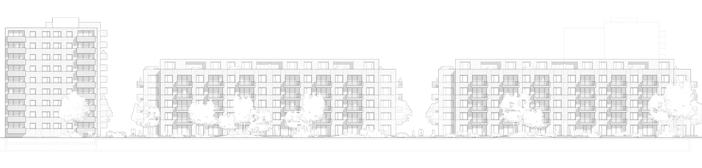 buan architekten – Studienauftrag Meierhoefli Metti – Westfassade