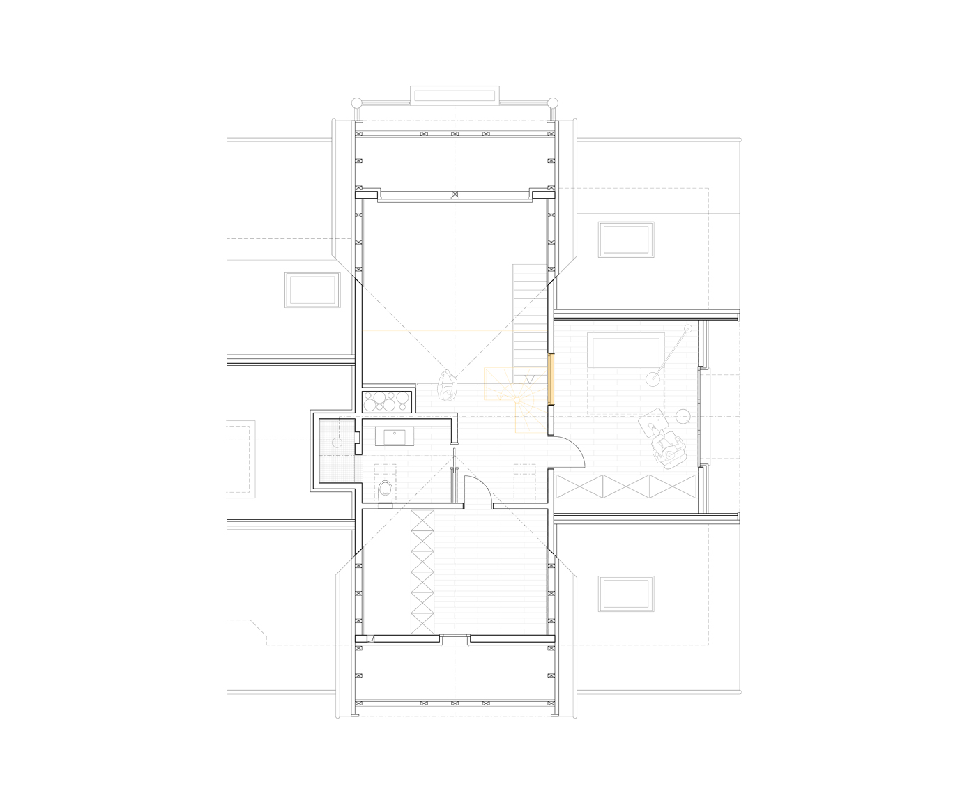 buan architekten – Umbau Attikawohnung Willisau – Grundriss Galeriegeschoss