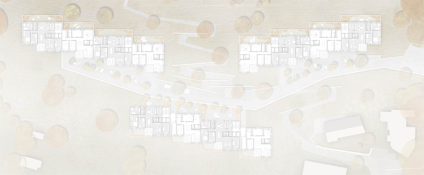 buan architekten – Projektwettbewerb Weinhalde Kriens – Grundriss Wohngeschoss